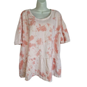 the sweatshirt project Pink Tie-Dye Sweatshirt 1X thick shirt sleeve hippie